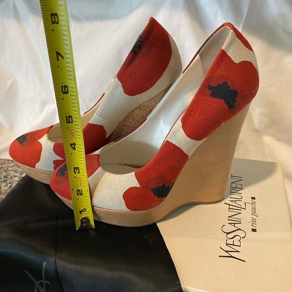 Yves Saint Laurent Poppy Print Canvas Maryna Cork… - image 6